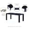 Manhattan Comfort 5-Piece Rockaway 70.86 Dining Set with 4 Carrington Chairs in Black and Midnight Blue 4-DT02DC089AR-BKBL - alternate 9